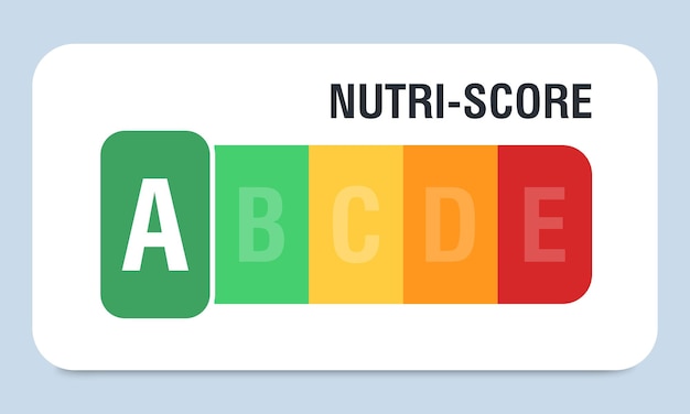 포장 디자인을 위한 Nutri 점수 점수 로고 아이콘 레이블 벡터 일러스트 레이 션