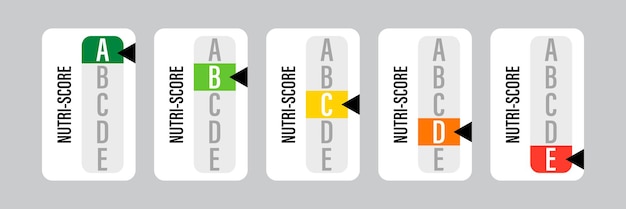 Nutri-score stickers instellen. vector illustratie