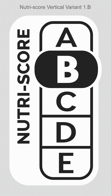 Nutriscore grading system food sugar level beverages mark label vertical variant 2 b line printing