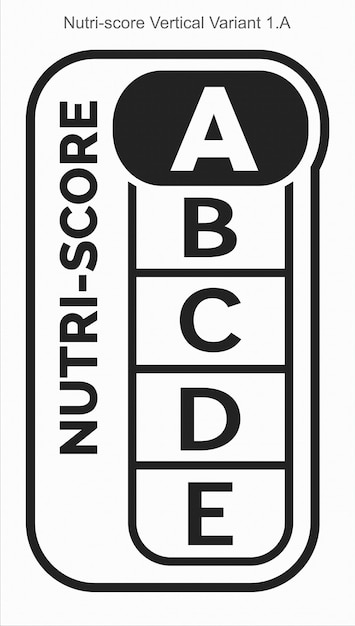 Nutriscore Grading System Food Sugar Level Beverages Mark Label Vertical Variant 2 A Line printing