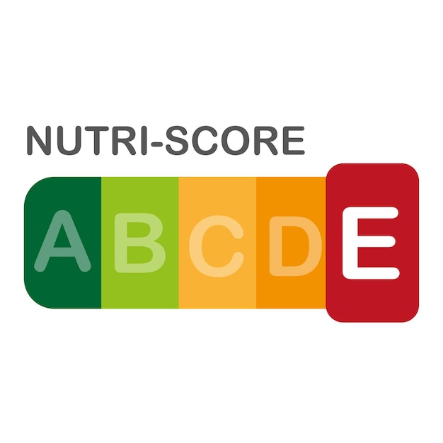Официальный лейбл NutriScore E score Векторная иллюстрация