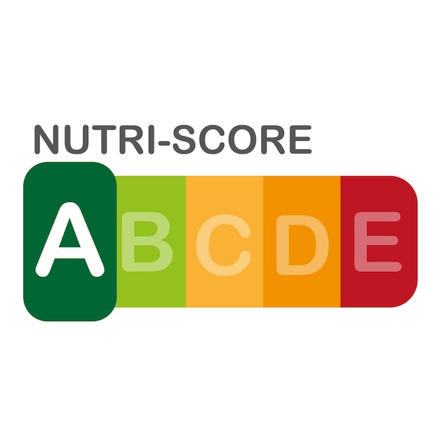 Официальный лейбл NutriScore Оценка векторной иллюстрации