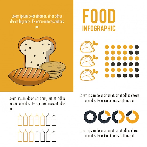 영양 및 음식 노란색 Infographic