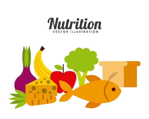 Concetto di nutrizione design, grafica vettoriale illustrazione eps10