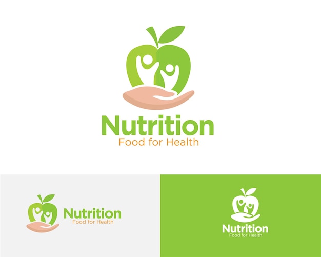 Дизайн логотипа питания, продовольствия, здравоохранения для здорового питания