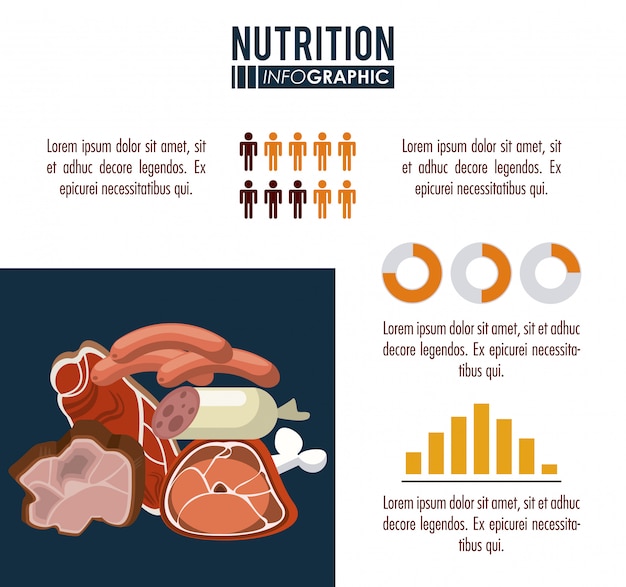 Vector nutrition and food infographic