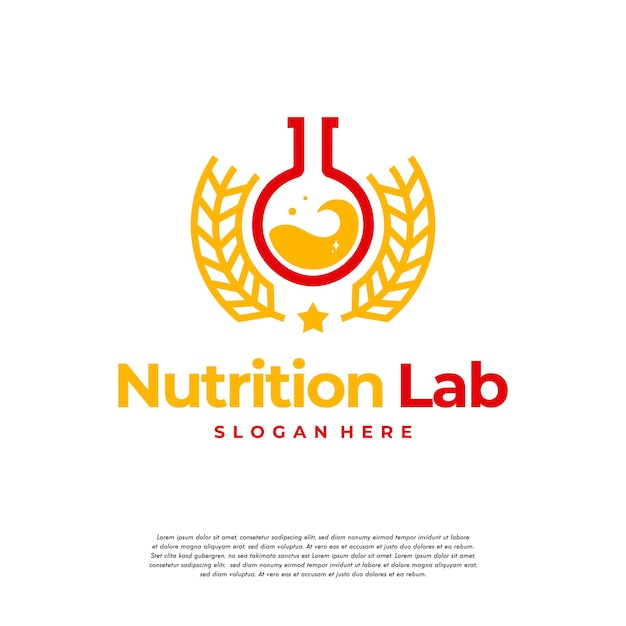 Nutrition laboratory logo ontwerpen concept vector, science and food logo template