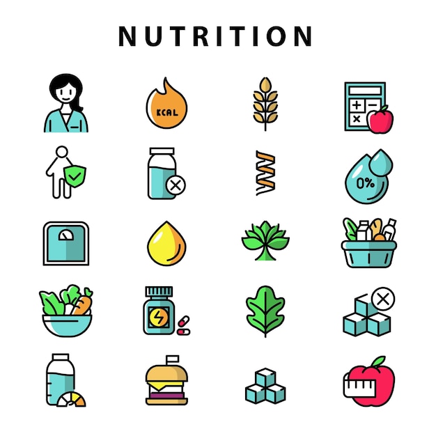 Vector nutrition type colored icon vector good for website or mobile app