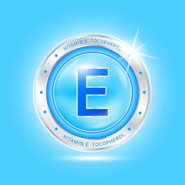 nutrition vitamin e label blue aluminum sign foods vitamins logo products template design