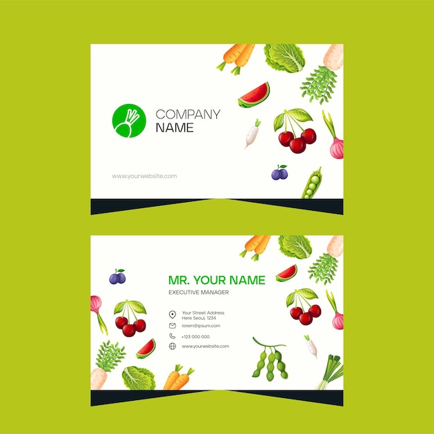 Vector nutritions business card template design