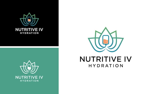 nutritive IV hydration logo infuse liquid for medical spa vector design