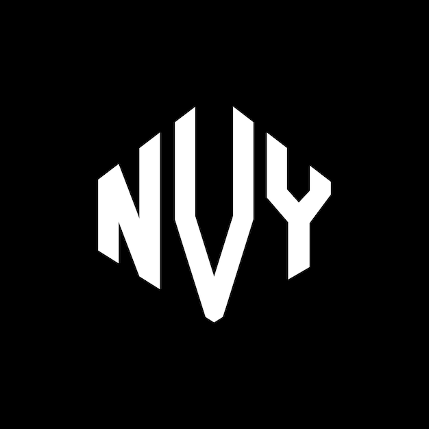 Вектор Дизайн логотипа с буквами nvy с формой многоугольника nvy многоугольный и кубический дизайн логотипа nvy шестиугольный векторный шаблон логотипа белые и черные цвета nvy монограмма бизнес и логотип недвижимости