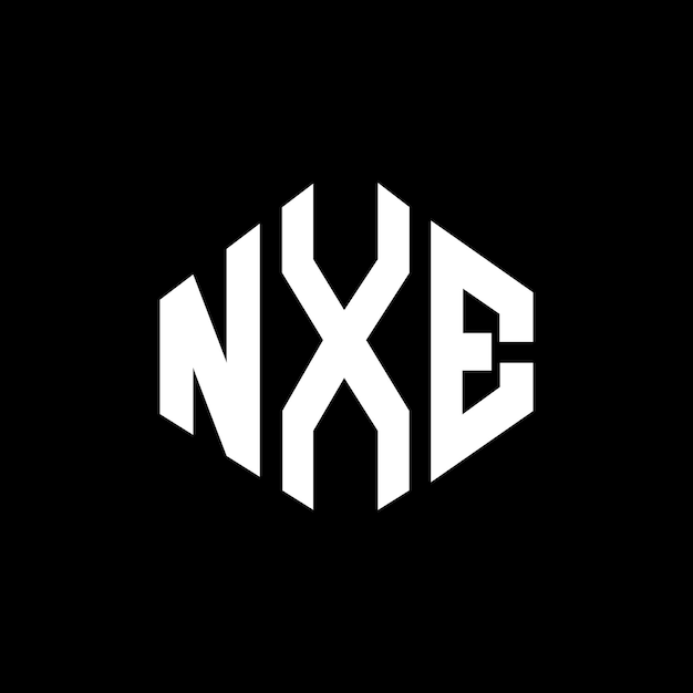 Vector nxe letter logo ontwerp met veelhoek vorm nxe veelhoek en kubus vorm logo ontwerp nxe zeshoek vector logo sjabloon witte en zwarte kleuren nxe monogram bedrijf en vastgoed logo