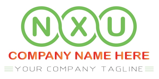 Vector nxu brief logo ontwerp