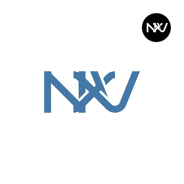 벡터 nxv 로고 글자 모노그램 디자인