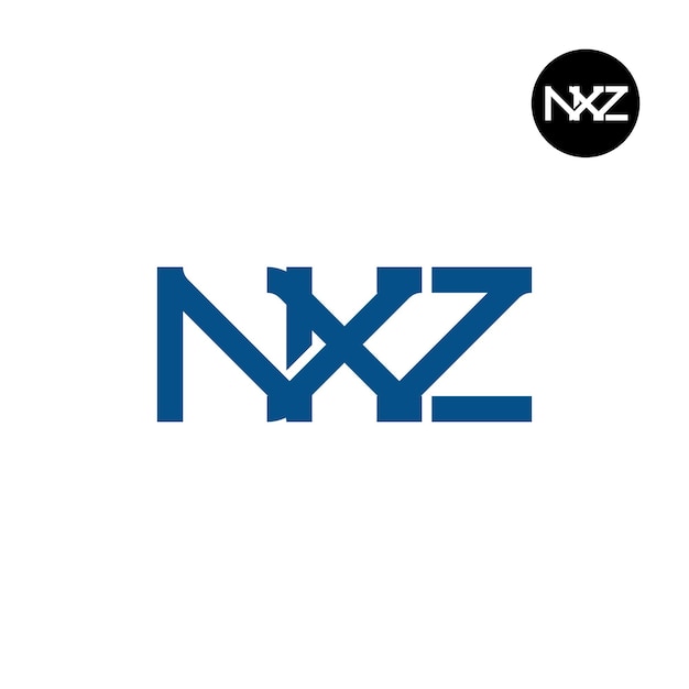 벡터 nxz 로고 글자 모노그램 디자인