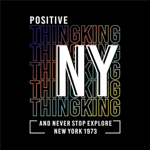 Ny positieve ontwerptypografie klaar om premium vector af te drukken