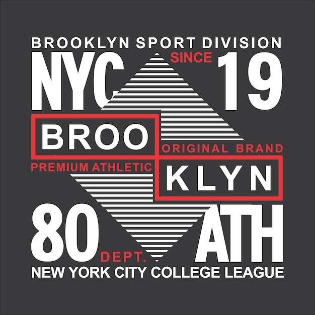 Nyc brooklyn typografie voor print illustratie t-shirt vector kunst vintage