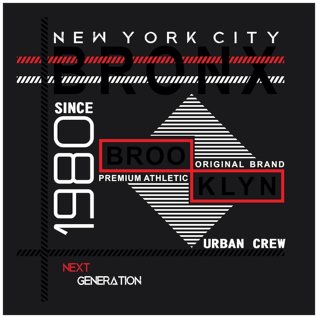 Nyc Brooklyn typografie voor print illustratie t-shirt vector kunst vintage