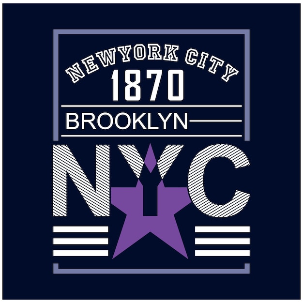 Nyc, brooklyn typografieontwerp voor t-shirt