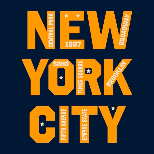 NYC districts tshirt print design