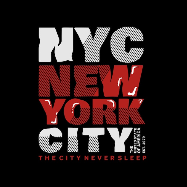 NYCニューヨークシティデザインタイポグラフィベクトルデザインテキストイラストポスターバナーチラシはがきサインTシャツグラフィックプリントなど