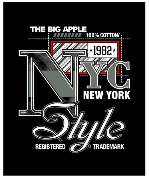 NYCニューヨーク市ベクトルイラストTシャツの服やその他の用途でのヴィンテージのタイポグラフィデザイン