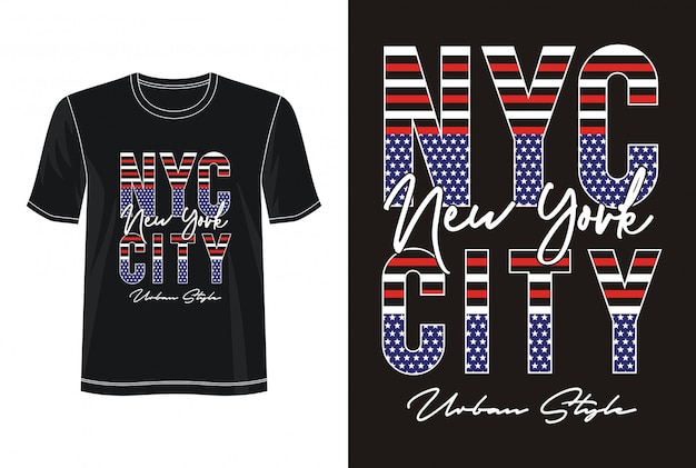 Nyc stad typografie voor print t-shirt