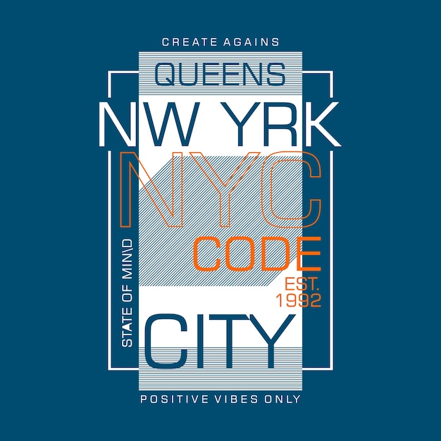 NYC state of mind for t shirt design