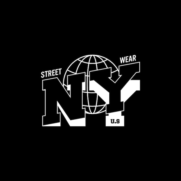 nyc tee graphic typography for print t shirt