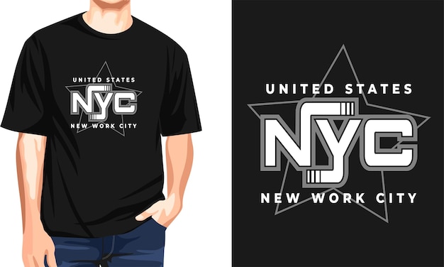 Nyc text t shirt design