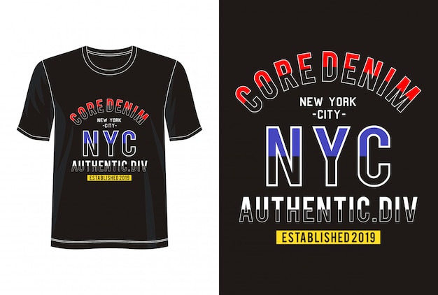 Tipografia di new york per t-shirt stampata