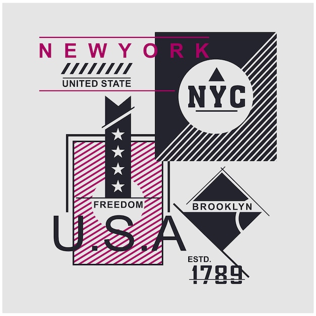 Nyc usa typography design art