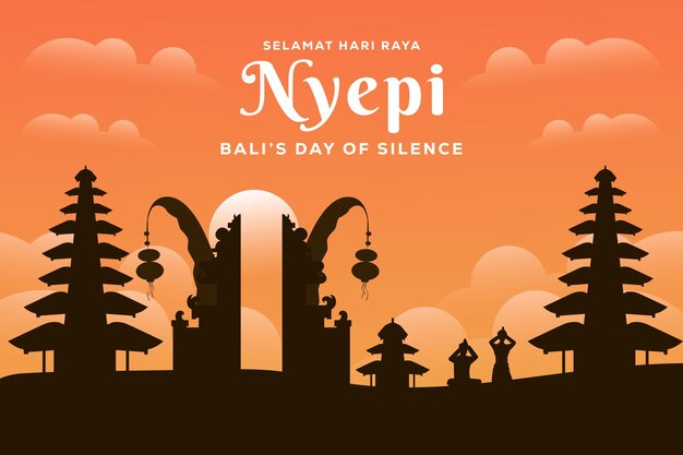 День тишины Nyepi Bali39s фоновая иллюстрация векторный дизайн