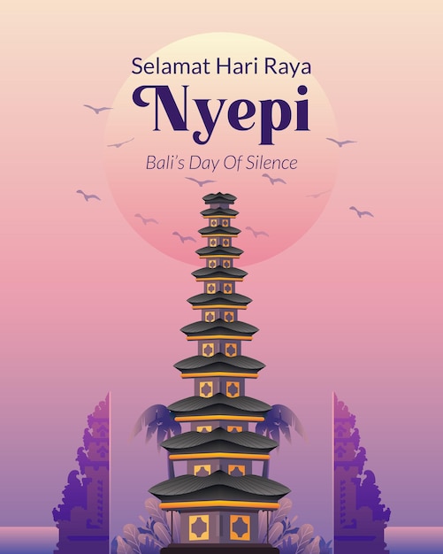 Vettore progettazione del giorno di nyepi balis