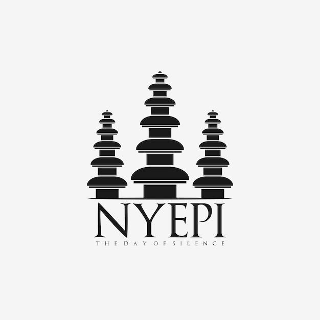 Nyepi 실루엣 템플릿 벡터 일러스트 레이 션