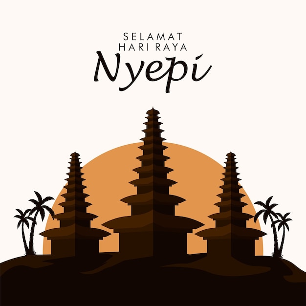 Nyepi social media post-sjabloon