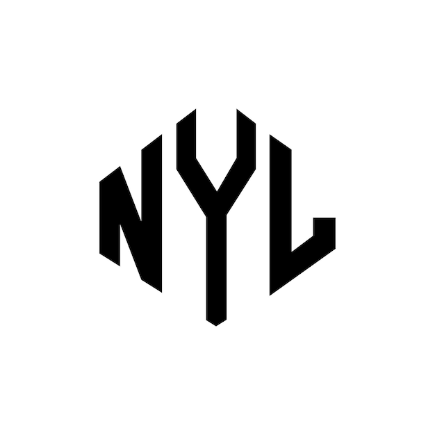 Vector nyl letter logo ontwerp met veelhoek vorm nyl veelhoek en kubus vorm logo ontwerp nyl zeshoek vector logo sjabloon witte en zwarte kleuren nyl monogram bedrijf en vastgoed logo