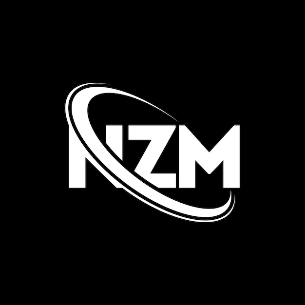 벡터 nzm 로고 nzm 문자 nzm 글자 로고 디자인 nzm 이니셜, 원과 대문자 모노그램으로 연결된 nzm로고, 기술 비즈니스 및 부동산 브랜드를 위한 nzm 타이포그래피