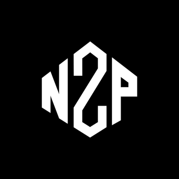 ベクトル nzpのロゴはポリゴン (多角形) とキューブ (立方形) の形をしているnzpの文字のデザインは白と黒の色でnzのモノグラム (ビジネスと不動産のロゴ)
