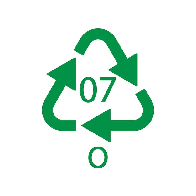 O 07 recyclingcode symbool Kunststof recycling vector polyethyleen teken