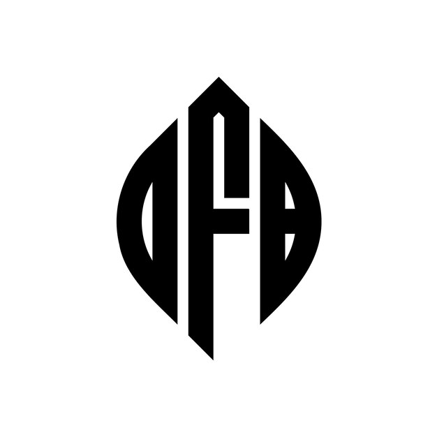 O.f.b. cirkelbrief logo ontwerp met cirkel en ellips vorm o. f.b. ellips brieven met typografische stijl de drie initialen vormen een cirkel logo o. b. circle emblem abstract monogram letter mark vector