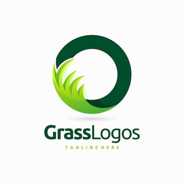 O letter gras logo ontwerp