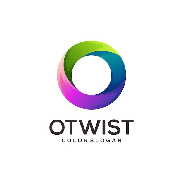 O letter logo colorful gradient