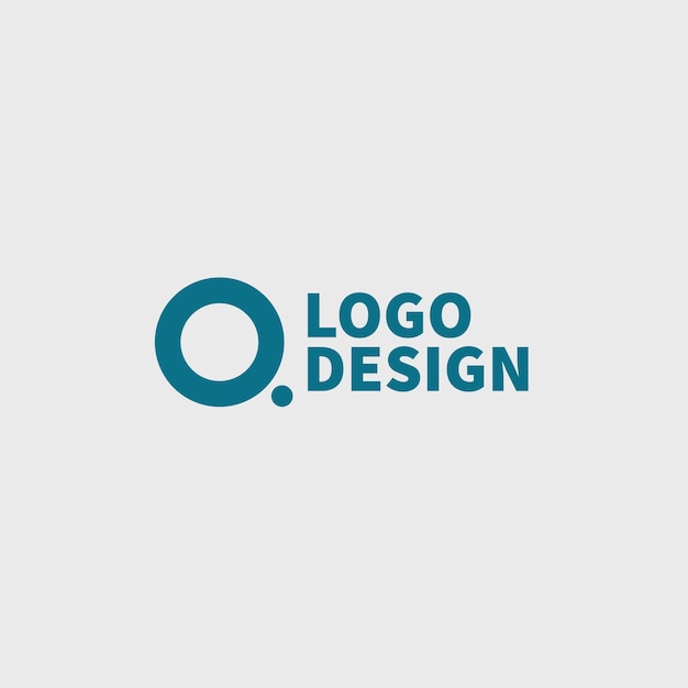 O lettera logo design vettoriale con punti in colore blu