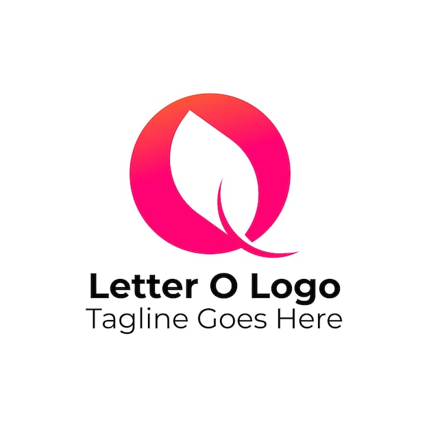 O Letter Logo Icon Pink and red color gradient Design template Element vector art