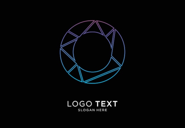 Tecnologia di colore sfumato con linee irregolari logo o letter