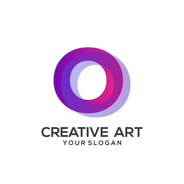 O letter logo kleurrijk verloopontwerp