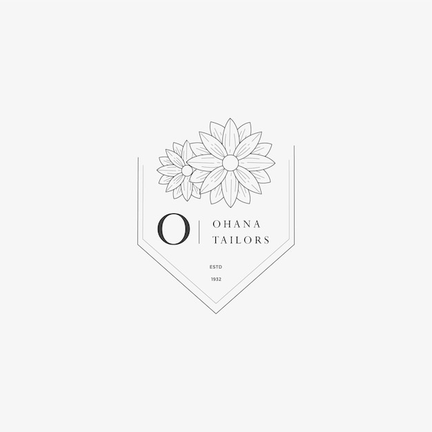 O Letter-logo met creatief bloemenconcept voor bedrijfsschoonheid, onroerend goed Premium Vector