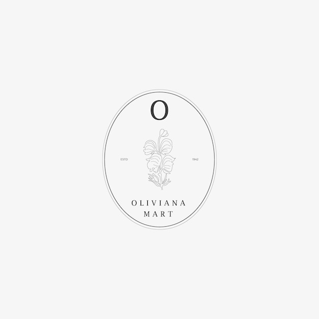 O Letter-logo met creatief bloemenconcept voor bedrijfsschoonheid, onroerend goed Premium Vector